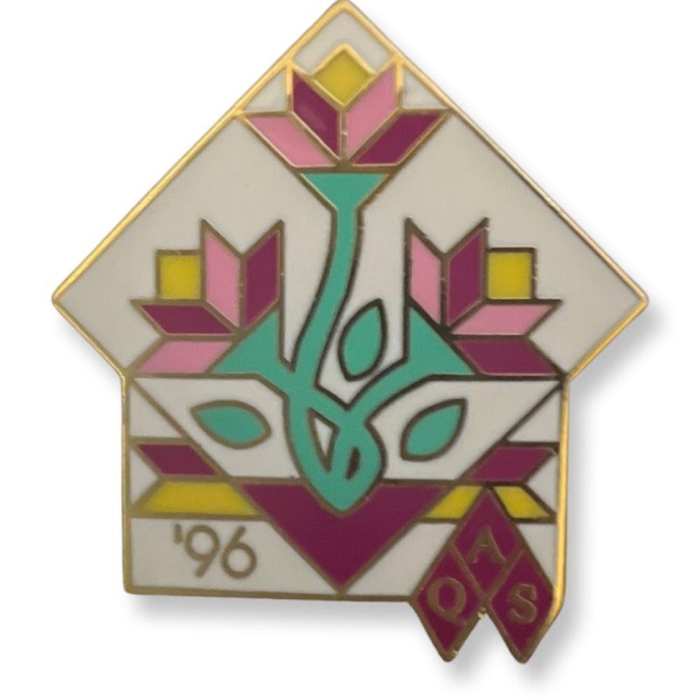 Vintage AQS American Quilt Society Quilt Shows 1996 Lapel Hat Tie Pin Souvenir